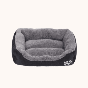 Cama cucha acolchada rectangular con bordes